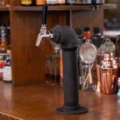 Draft Beer Tower - Black Iron - Single Tap - Perlick 630SS Faucet -PourLab Zone blackpipe tower 1faucet perlick 1 11702.1590765637