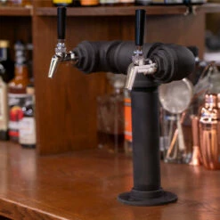 Draft Beer Tower - Black Iron - Double Tap - Perlick 630SS Faucet -PourLab Zone blackpipe tower 2faucet perlick 49236.1590767987