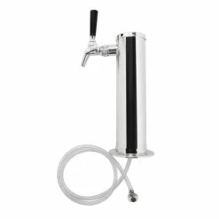 Draft Beer Tower - Stainless Steel - 3" Column - 1 Perlick 650SS Faucet -PourLab Zone c173 525ss kit kit single tap draft tower stainless 3in with 630ss faucet 0016 70805.1612798166