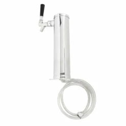 Draft Beer Tower - Stainless Steel - 3" Column - 1 Faucet -PourLab Zone c173 polished stainless steel draft beer kegerator tower 0013 43463.1612798160