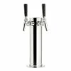 Draft Beer Tower - Stainless Steel - 3" Column - 2 Perlick 630SS Faucets -PourLab Zone c175 525ss kit kit double tap draft tower stainless 3in 630ss faucets 0003 98456.1675702055