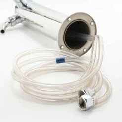 Draft Beer Tower - Stainless Steel - 3" Column - 2 Faucets -PourLab Zone c175 double tap stainless steel draft beer kegerator tower 3 inches 0009 89399.1675702007