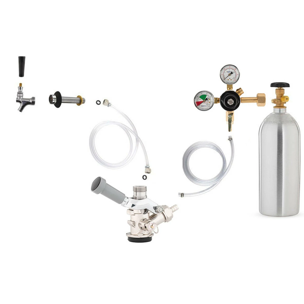 Stainless Steel Kegerator Conversion Kit - US Sankey D System - 5lb CO2 Tank 3 Stainless Steel Kegerator Conversion Kit - US Sankey D System - 5lb CO2 Tank