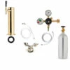 1 Faucet Tower Kegerator Conversion Kit - Brass Tower - Low Profile US Sankey D System - 5lb CO2 Tank
