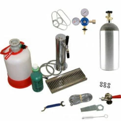 1 Faucet Perlick Tower Kegerator Conversion Kit - Stainless Steel Tower - US Sankey D System - 10lb CO2 Tank
