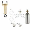 2 Faucet Tower Kegerator Conversion Kit - Brass Tower - US Sankey D System - 5lb CO2 Tank