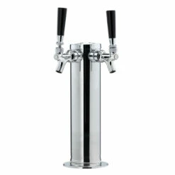 2 Faucet Tower Kegerator Conversion Kit - Stainless Steel Tower - US Sankey D System - No CO2 Tank -PourLab Zone c274 100 percent stainless steel beverage contact double tap draft beer 0007 3 46497.1590769502