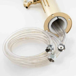 Draft Beer Tower - Brass - 3" Column - 3 Faucets 8 Draft Beer Tower - Brass - 3" Column - 3 Faucets -PourLab Zone c502 triple tap brass draft beer kegerator tower 3 inches diameter 0025 98535.1590769527