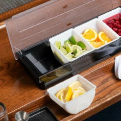 Bar Garnish Tray With Lid - Plastic - 4 Compartments -PourLab Zone cch 4 bar garnish tray with lid plastic 4 compartments 5 81094.1590769625