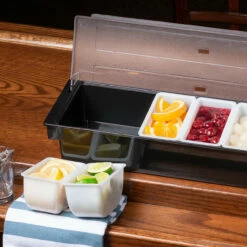 Bar Garnish Tray With Lid - Plastic - 6 Compartments 9 Bar Garnish Tray With Lid - Plastic - 6 Compartments -PourLab Zone cch 6 bar garnish tray with lid plastic 6 compartments 4 1 34706.1590769627