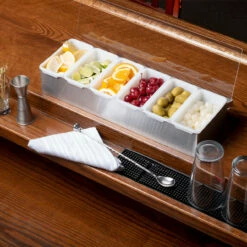 Bar Garnish Tray In Stainless Steel - 6 Compartments -PourLab Zone cdp 6 cocktail bar garnish tray stainless steel 6 compartments 2 90649.1590769636