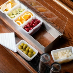 Bar Garnish Tray In Stainless Steel - 6 Compartments -PourLab Zone cdp 6 cocktail bar garnish tray stainless steel 6 compartments 3 72460.1590769637
