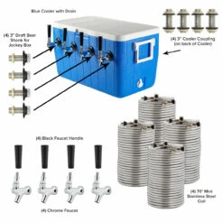 Four Faucet Jockey Box - 70' Coils - Faucet Hardware Kit 8 Four Faucet Jockey Box - 70' Coils - Faucet Hardware Kit -PourLab Zone cjb48470 four faucet jockey box 48qt 50ft coils 003 08542.1590769685