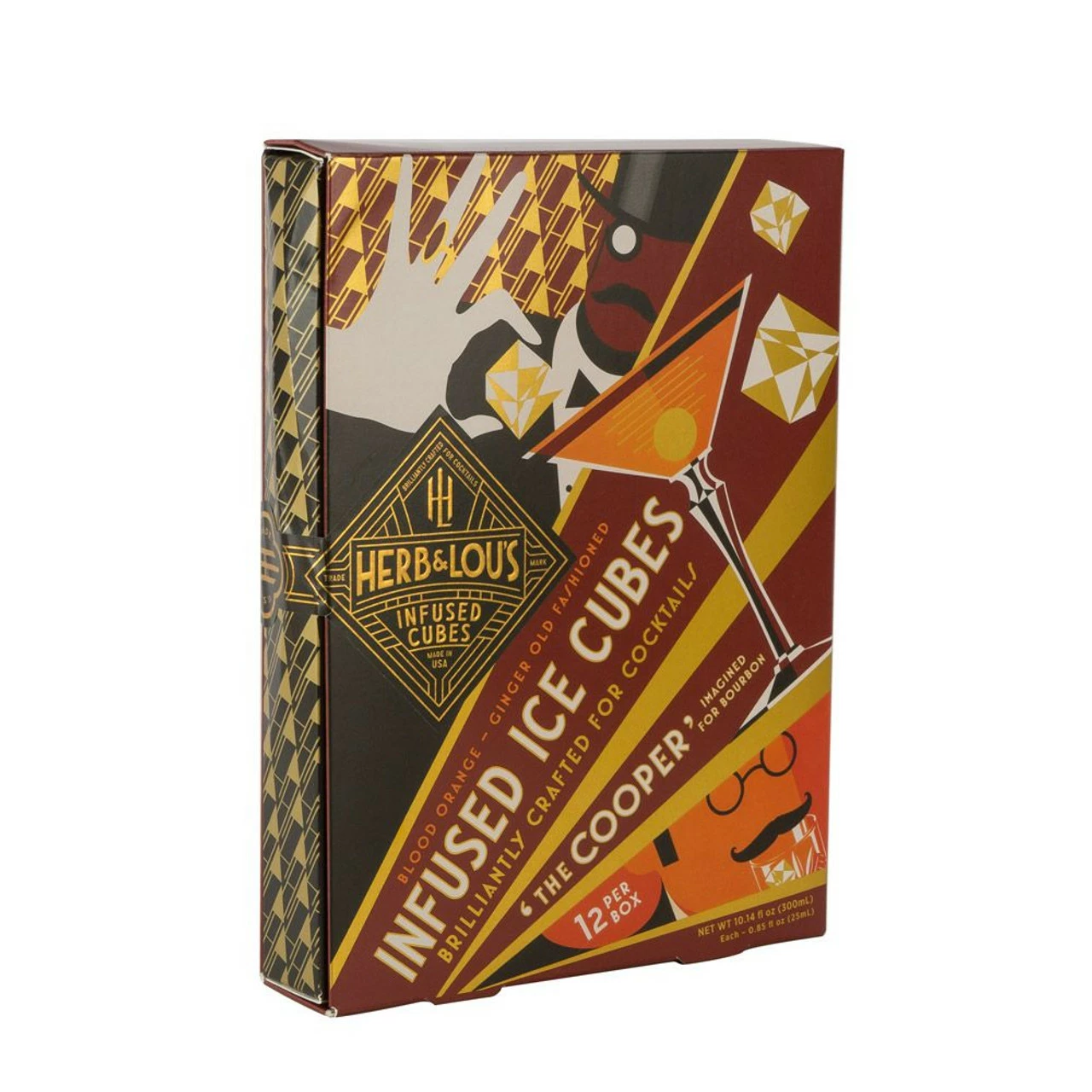 Herb & Lou's Infused Cocktail Ice Cubes - Pack Of 12 - Blood Orange-Ginger 3 Herb & Lou's Infused Cocktail Ice Cubes - Pack Of 12 - Blood Orange-Ginger