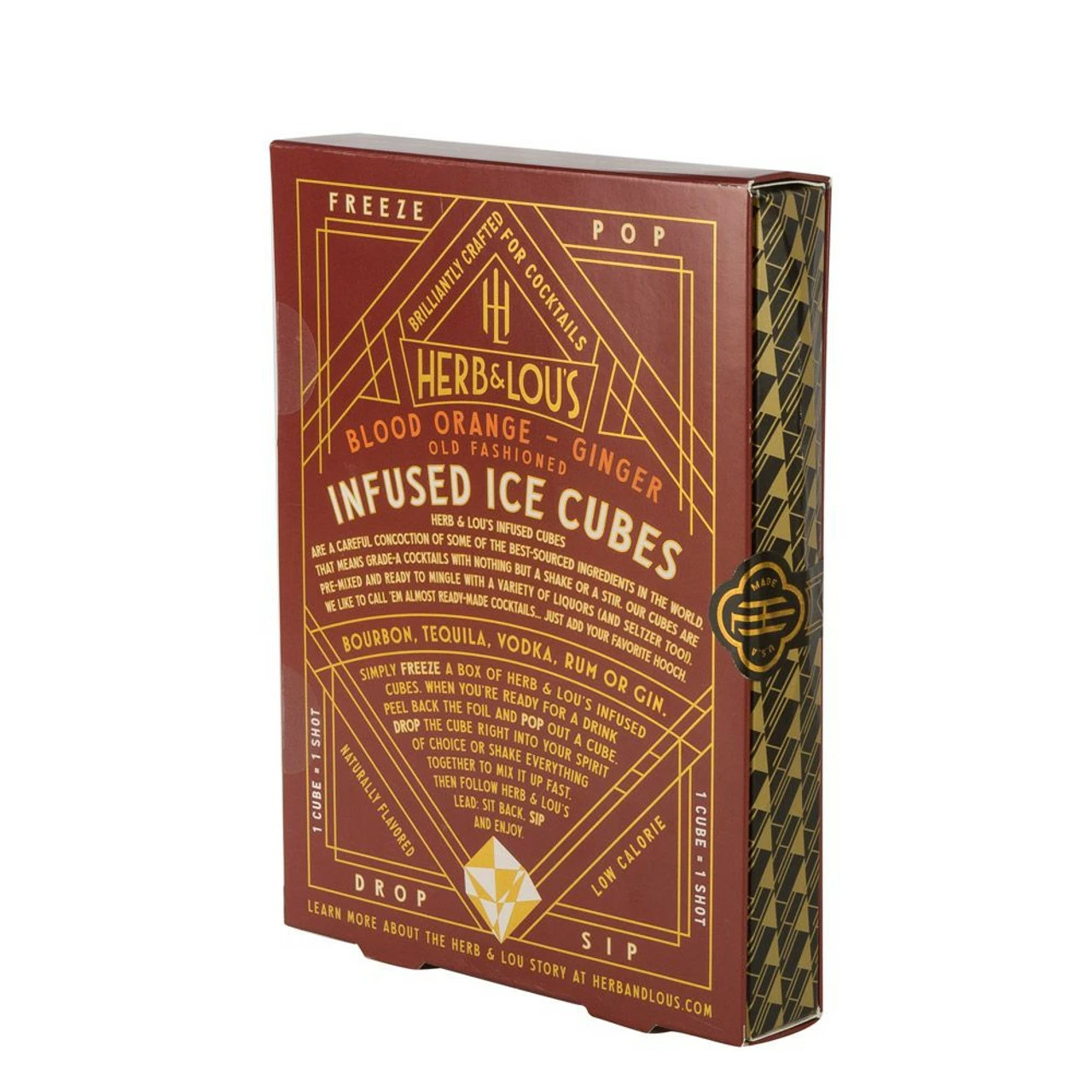 Herb & Lou's Infused Cocktail Ice Cubes - Pack Of 12 - Blood Orange-Ginger 4 Herb & Lou's Infused Cocktail Ice Cubes - Pack Of 12 - Blood Orange-Ginger - Image 2