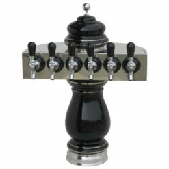 Ceramic Draft Beer Tower - Chrome - Air Cooled - 1 To 8 Faucets -PourLab Zone ctslx chrome ceramic tower b1 36 74116.1590769926