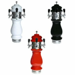 Ceramic Draft Beer Tower - Chrome - Air Cooled - 1 To 8 Faucets -PourLab Zone ctslx chrome ceramic tower b4 36 49921.1590769926