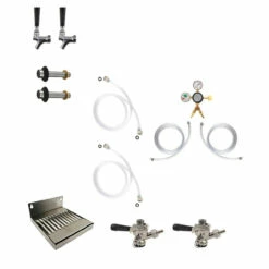 Deluxe Kegerator Conversion Kit - 2 Faucets - US Sankey D System - No CO2 Tank