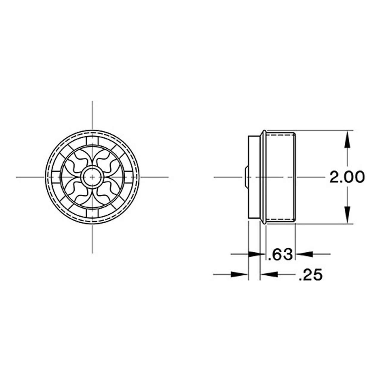 Flush Decorative End Cap - Polished Brass - 2" OD 7 Flush Decorative End Cap - Polished Brass - 2" OD - Image 5