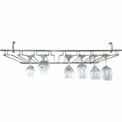 8-Channel Overhead Glass Rack - Chrome