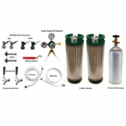 Homebrew Kegerator Conversion Kit - 2 Faucets - 2 Ball Lock Kegs - 5lb CO2 Tank