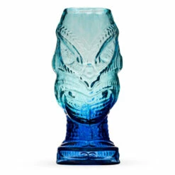 Head Hunter Blue Lagoon Handcrafted Mold Blown Glass Tiki Mug - 20 Oz