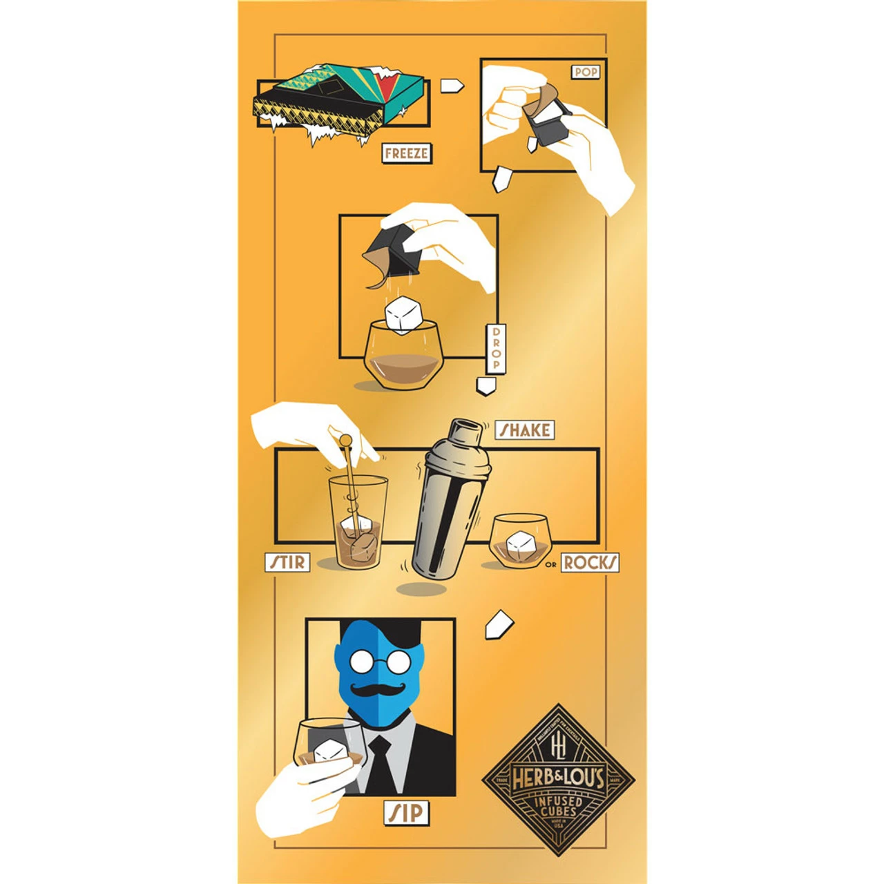 Herb & Lou's Infused Cocktail Ice Cubes - Pack Of 12 - Blood Orange-Ginger 7 Herb & Lou's Infused Cocktail Ice Cubes - Pack Of 12 - Blood Orange-Ginger - Image 5