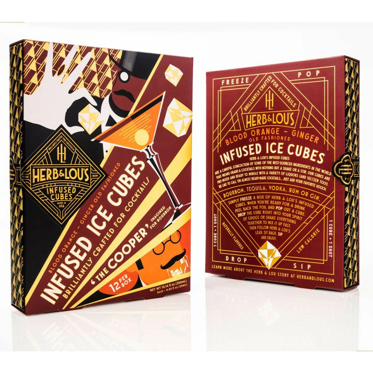 Herb & Lou's Infused Cocktail Ice Cubes - Pack Of 12 - Blood Orange-Ginger 5 Herb & Lou's Infused Cocktail Ice Cubes - Pack Of 12 - Blood Orange-Ginger - Image 3