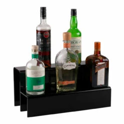 18-inch 2 Tier Liquor Bottle Shelf - Black