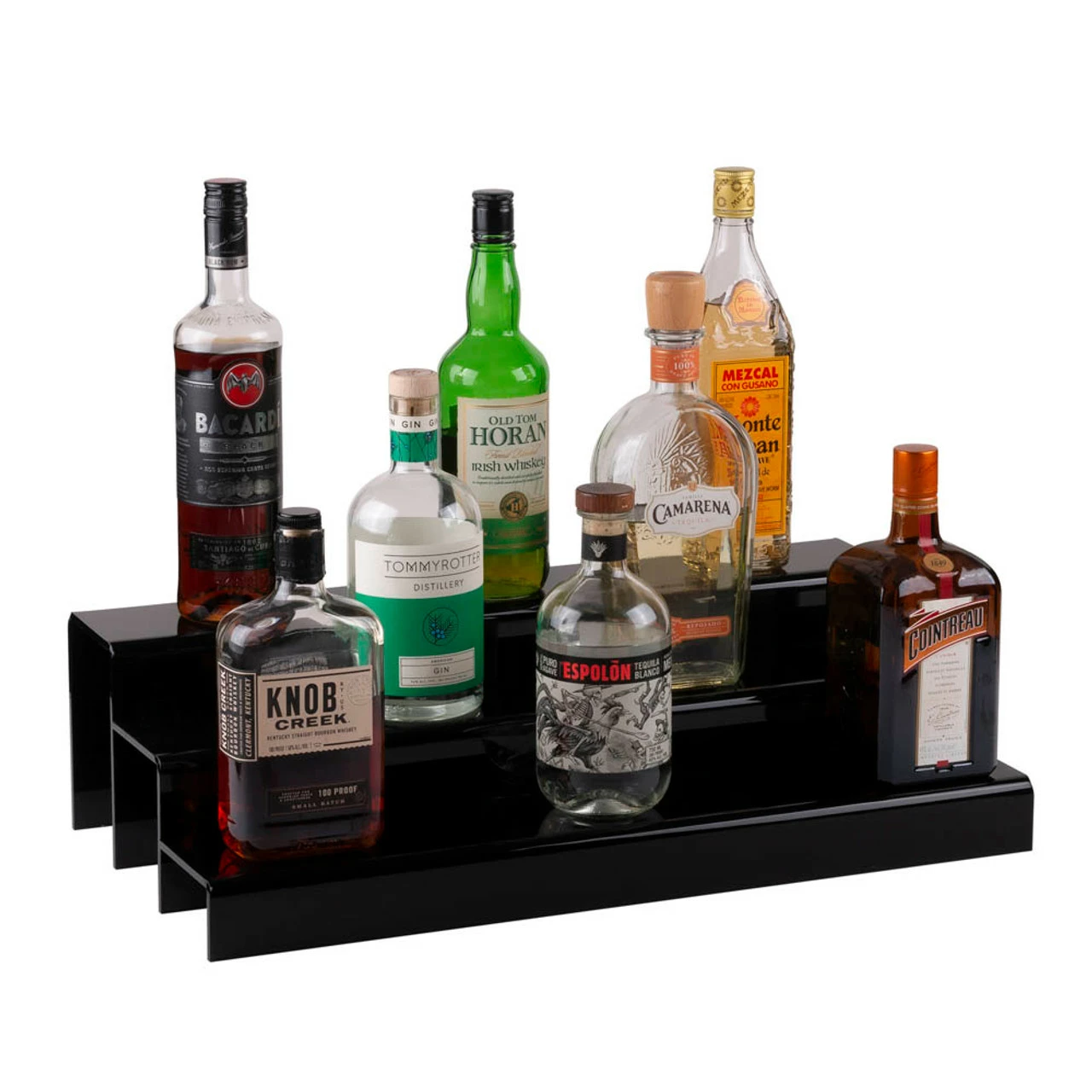 24-inch 3 Tier Liquor Bottle Shelf - Black 3 24-inch 3 Tier Liquor Bottle Shelf - Black