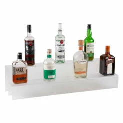 34-inch 2 Tier Liquor Bottle Shelf - Translucent