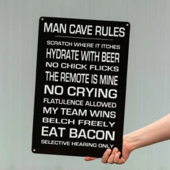 Man Cave Rules Metal Bar Sign 9 Man Cave Rules Metal Bar Sign -PourLab Zone keg002 001 31344.1590771096