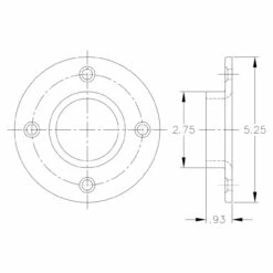 Flange - Black Pipe Foot Rail - 2" -PourLab Zone kw 5.25 flange black iron 25734.1613658454