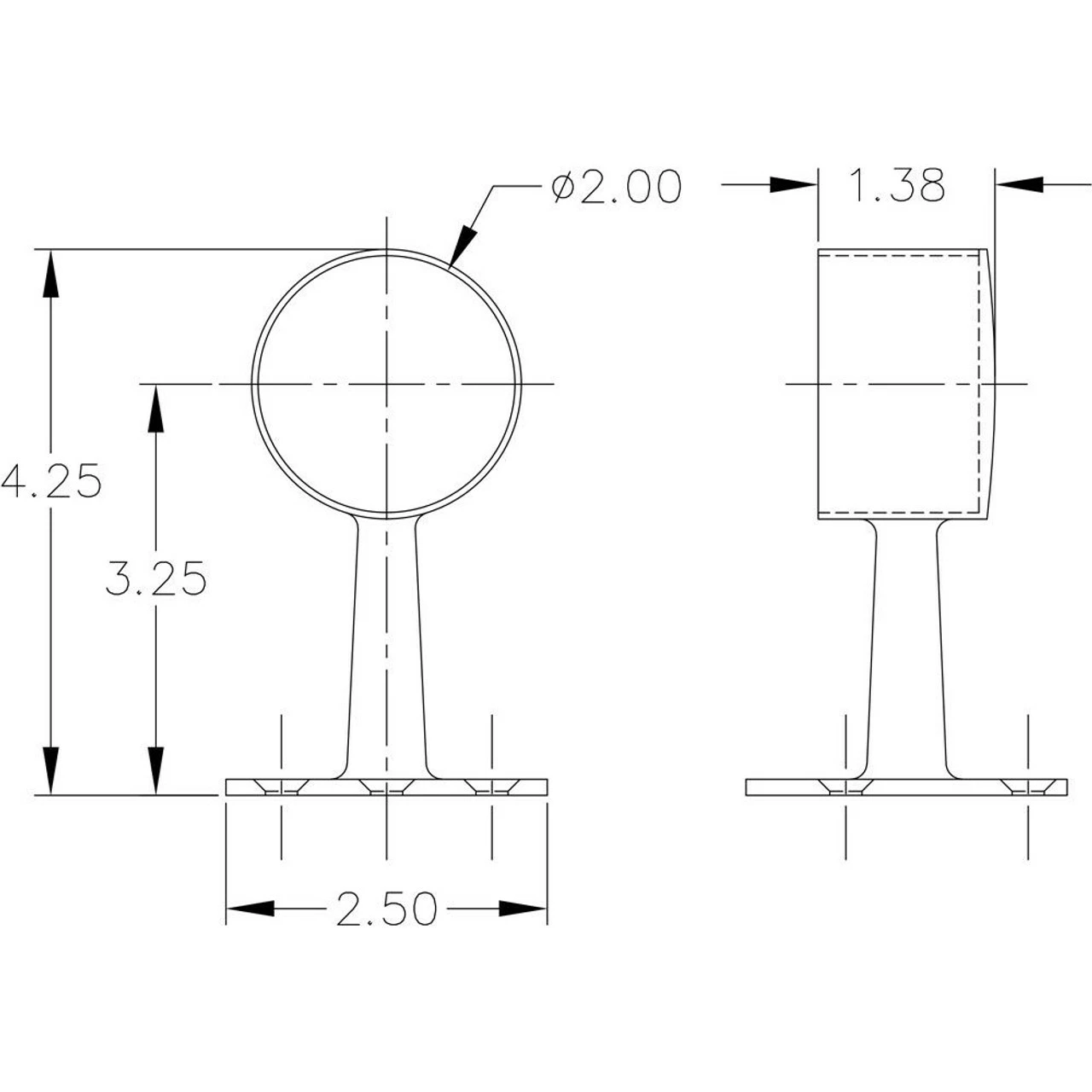 Center Post End Cap - Polished Brass - 2" OD 6 Center Post End Cap - Polished Brass - 2" OD - Image 4