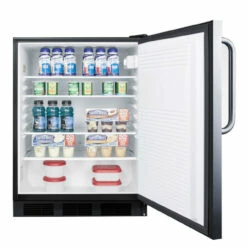 Summit Commercial Under Counter Refrigerator - 5.5 Cu. Ft. - Stainless Steel -PourLab Zone large ff7bcss full 14542.1590770447