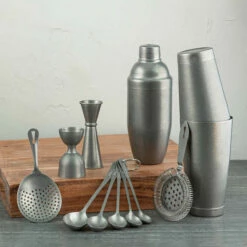 Barfly Julip Strainer - Vintage Stainless Steel Finish -PourLab Zone m37005vn barfly japanese style cocktail jigger 1 oz 2 oz vintage stainless steel finish 0 5 96486.1590771327