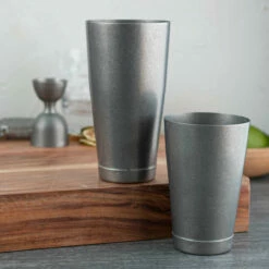 Barfly Tall & Short Shaker Tin Set - Vintage Stainless Steel Finish -PourLab Zone m37007 008vn barfly tall short shaker tin set vintage stainless steel finish 5 25178.1590771315