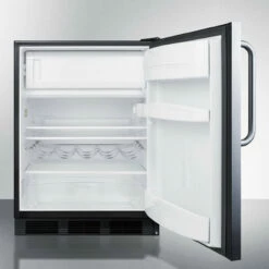 Summit Built-In Under Counter Refrigerator-Freezer - 5.3 Cu. Ft. - Stainless Steel -PourLab Zone main CT663BSSTB Open 07210.1626881216