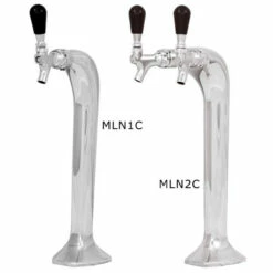 Milano Draft Beer Tower - Chrome - Glycol Cooled - 1 To 4 Faucets -PourLab Zone mlnxc milano draft beer tower b2 2 05871.1590771441