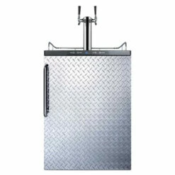 Summit Under Counter Kegerator - 2 Faucets - Diamond Plate Door