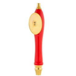 Pub Style Beer Tap Handle With Oval Shield -PourLab Zone puboval1 red 60879.1590771869