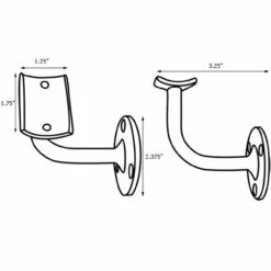 Handrail Bracket - Brushed Stainless Steel - 2" OD -PourLab Zone s932 2 steelarmrestsol b5 2 71882.1590772055