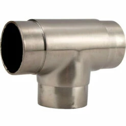 Flush Tee Hand Rail Fitting - Brushed Stainless Steel - 2" OD