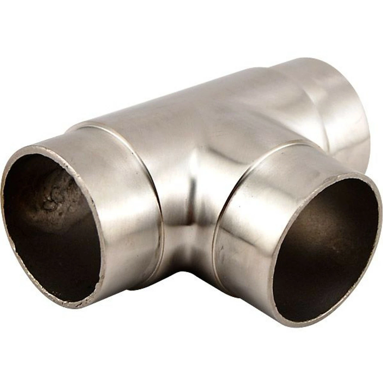 Flush Tee Hand Rail Fitting - Brushed Stainless Steel - 2" OD 4 Flush Tee Hand Rail Fitting - Brushed Stainless Steel - 2" OD - Image 2