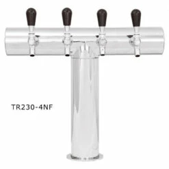 Terra Draft Beer Tower - No Flange - Stainless Steel - 3 3/16" Column - Glycol Cooled - 3 To 6 Faucets