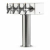 "T" Style Pedestal Draft Beer Tower - Stainless Steel - 3" Column - Air Cooled - 4 Faucets -PourLab Zone tt4cr stainless steel 4 tap draft beer kegerator t tower 0002 16958.1590772563