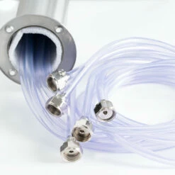 "T" Style Pedestal Draft Beer Tower - Stainless Steel - 3" Column - Air Cooled - 5 Faucets -PourLab Zone tt5cr stainless steel 5 tap draft beer kegerator t tower 0034 78262.1590772567