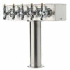 "T" Style Pedestal Draft Beer Tower - Stainless Steel - 3" Column - Air Cooled - 5 Faucets -PourLab Zone tt5cr stainless steel 5 tap draft beer kegerator t tower 0023 89853.1590772565