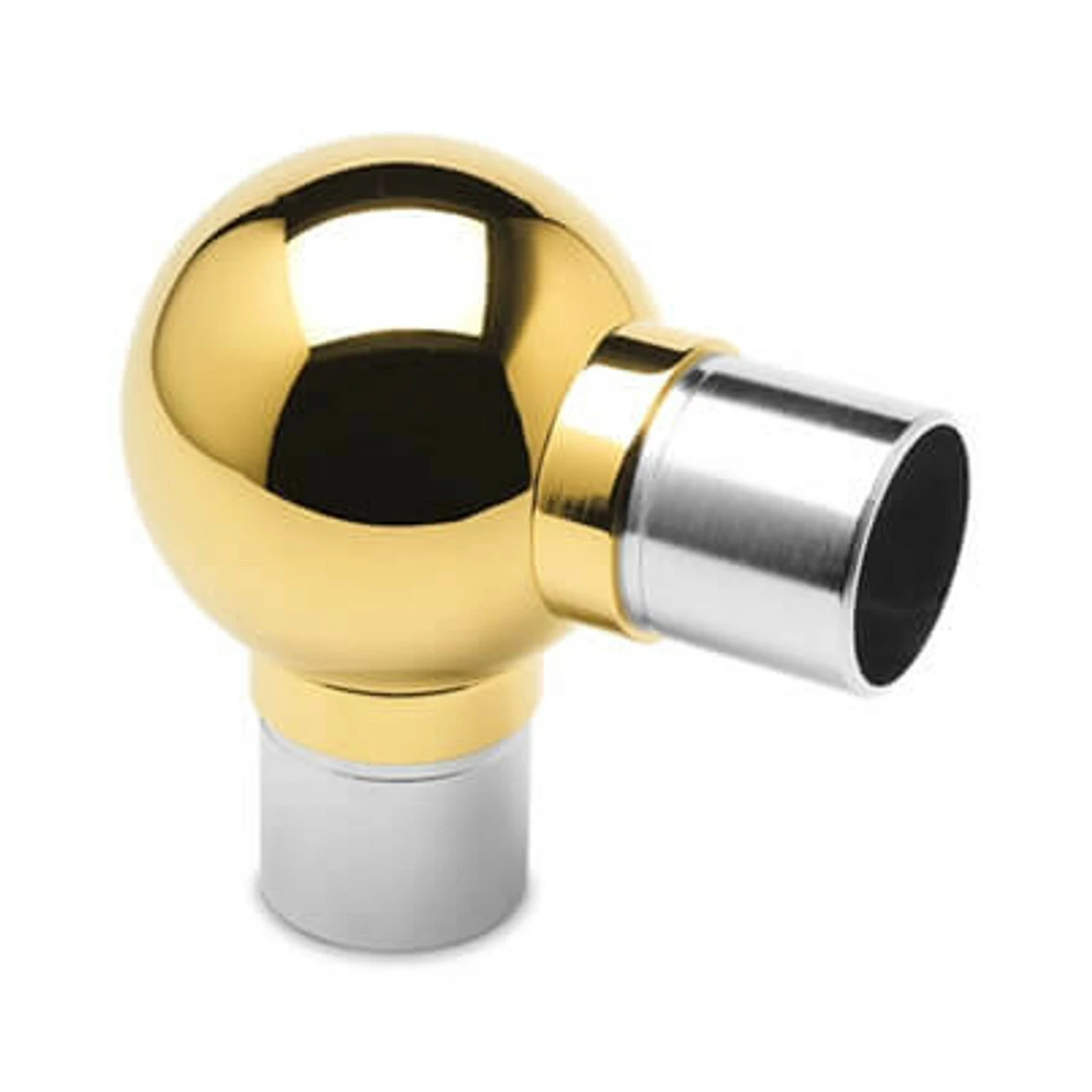 Ball Elbow Fitting 90 Degree - Polished Brass - 1.5" OD 4 Ball Elbow Fitting 90 Degree - Polished Brass - 1.5" OD - Image 2