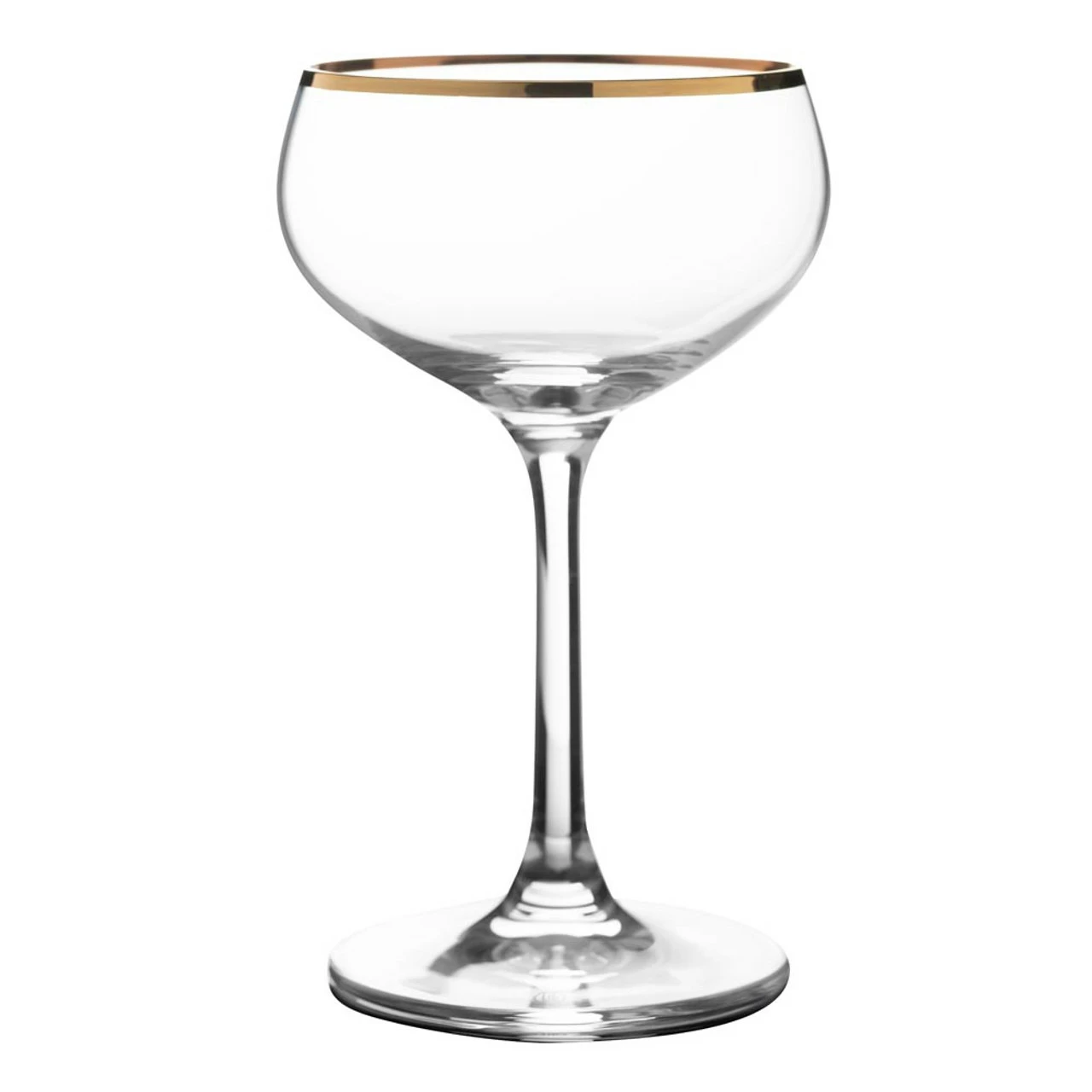 Urban Bar Retro Crystal Coupe Glasses With Gold Plated Rims - 7.1 Oz - Set Of 6 - Image 2